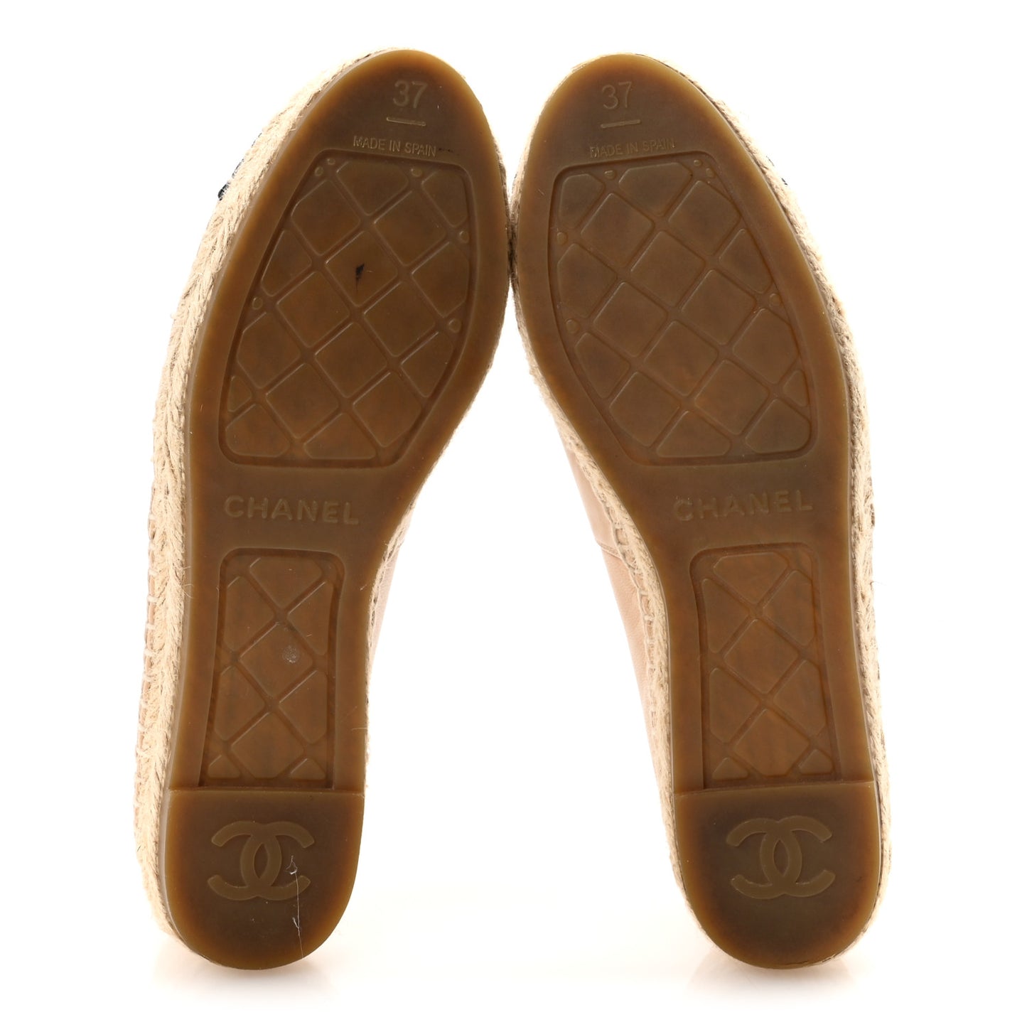 Lambskin CC Espadrilles 37 Beige Black