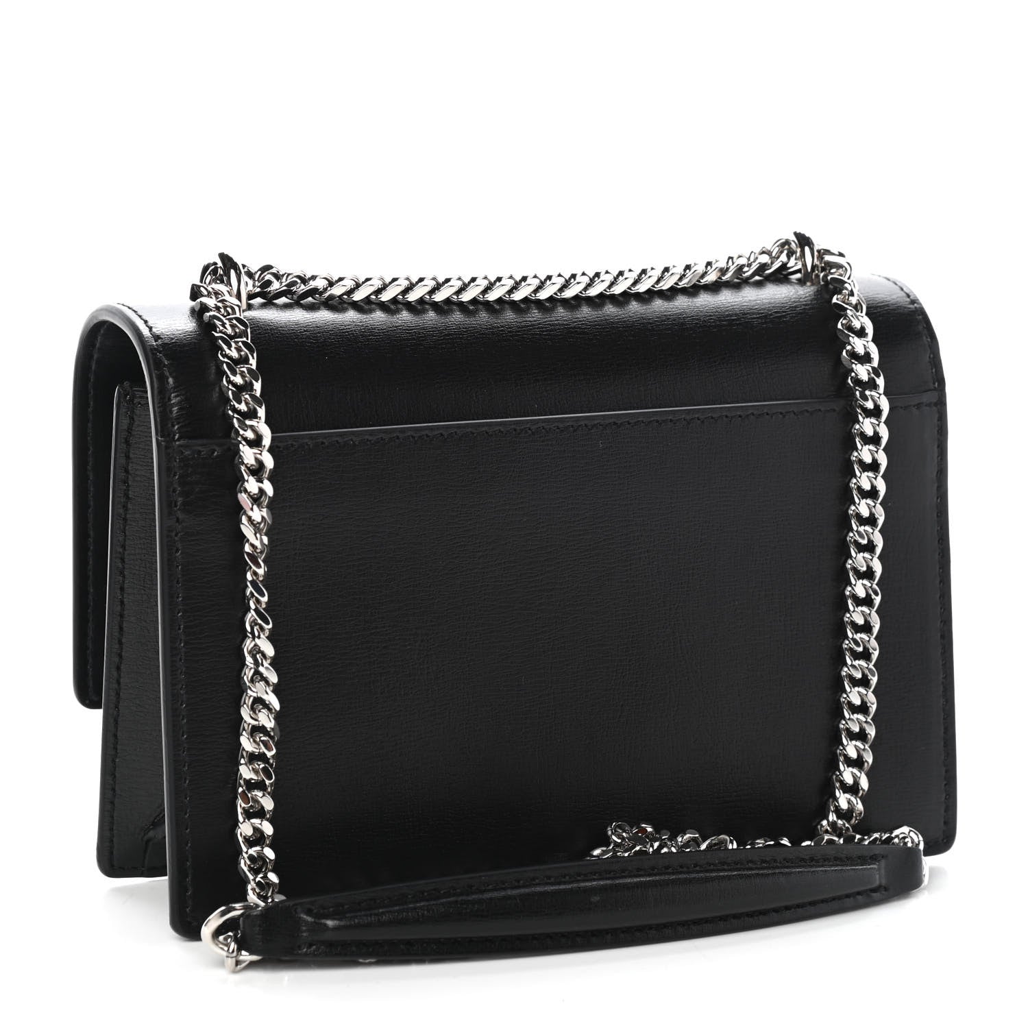 Saint Laurent Calfskin Monogram Sunset Chain Wallet Black 2 of 9