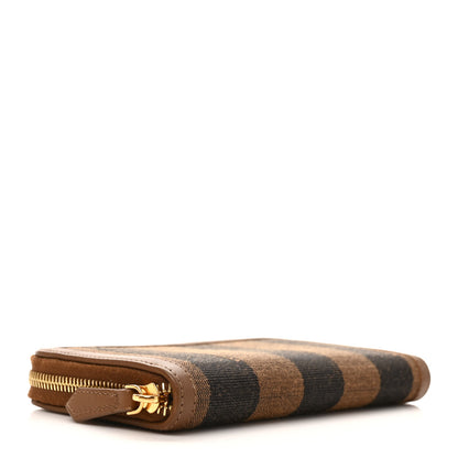 Fendi Pequin Vitello Zip Around Wallet Tobacco Foresta 4 of 7