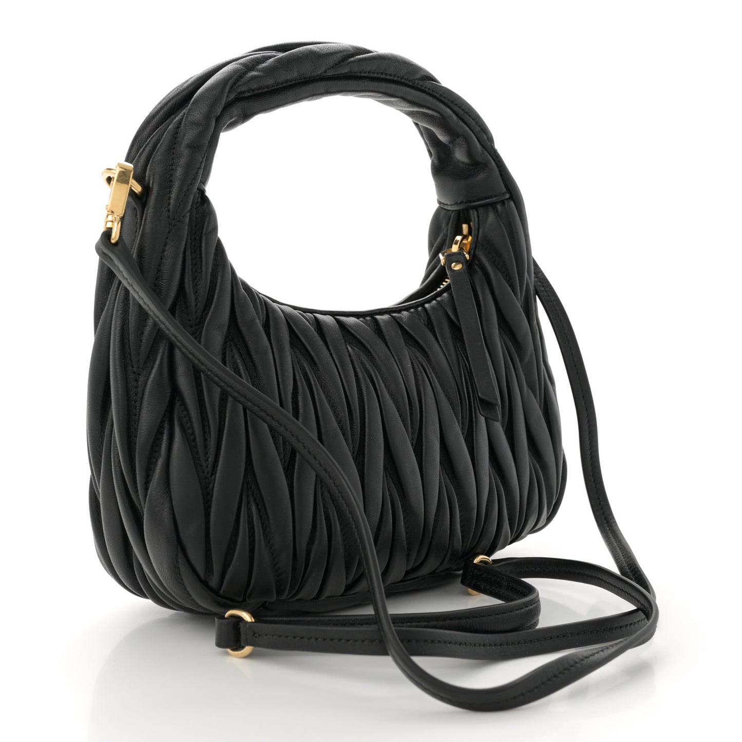 Nappa Matelasse Small Wander Hobo Black