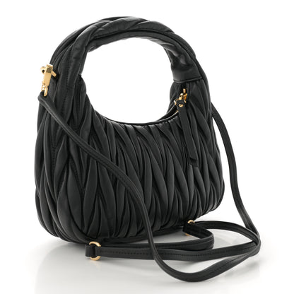 Miu Miu Nappa Matelasse Small Wander Hobo Black 3 of 9