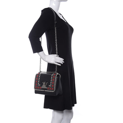 Louis Vuitton Epi Braided Twist Shoulder Bag MM Black 2 of 11