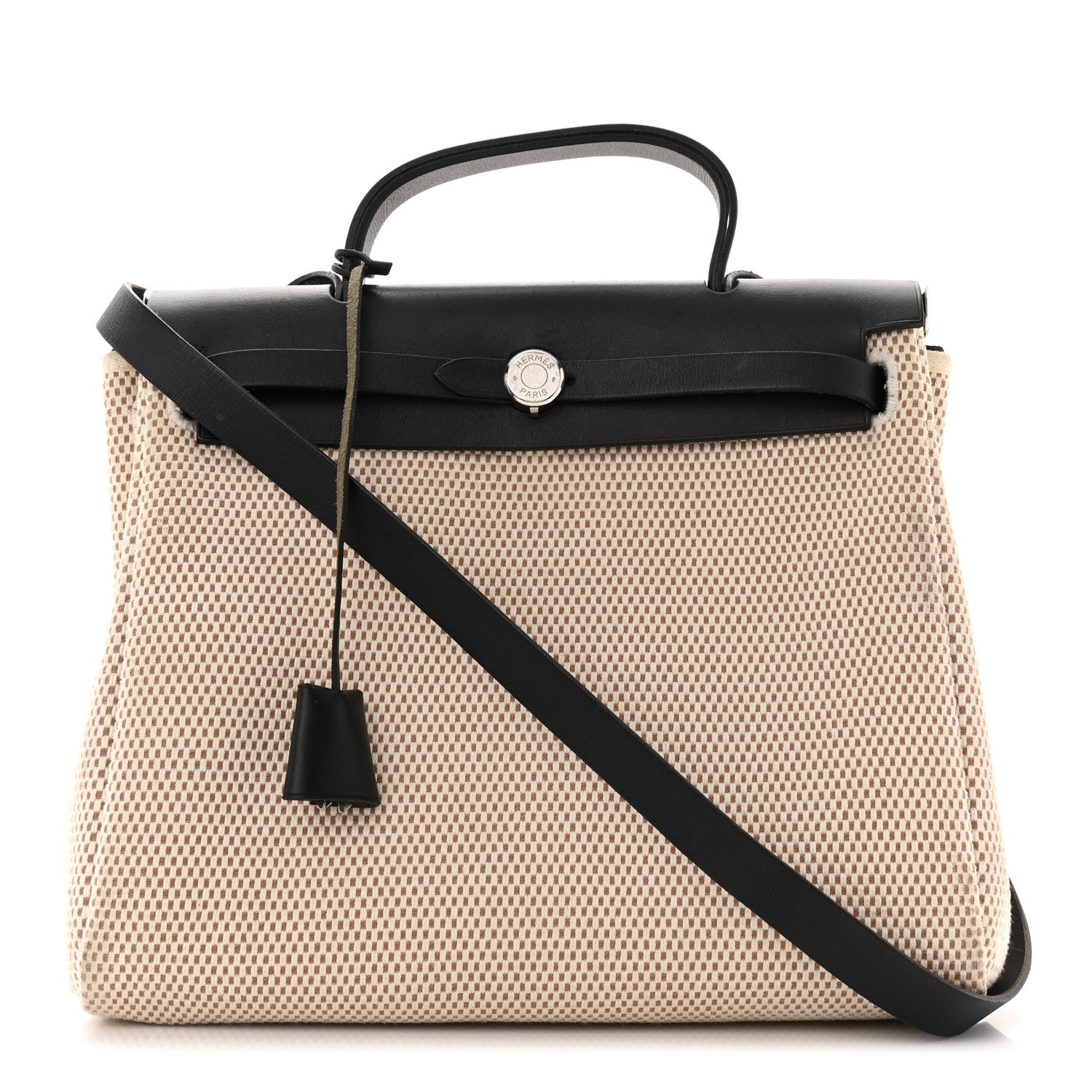 Hermes Vache Hunter Criss Viking Herbag Zip Retourne PM 31 Natural Black 1 of 10