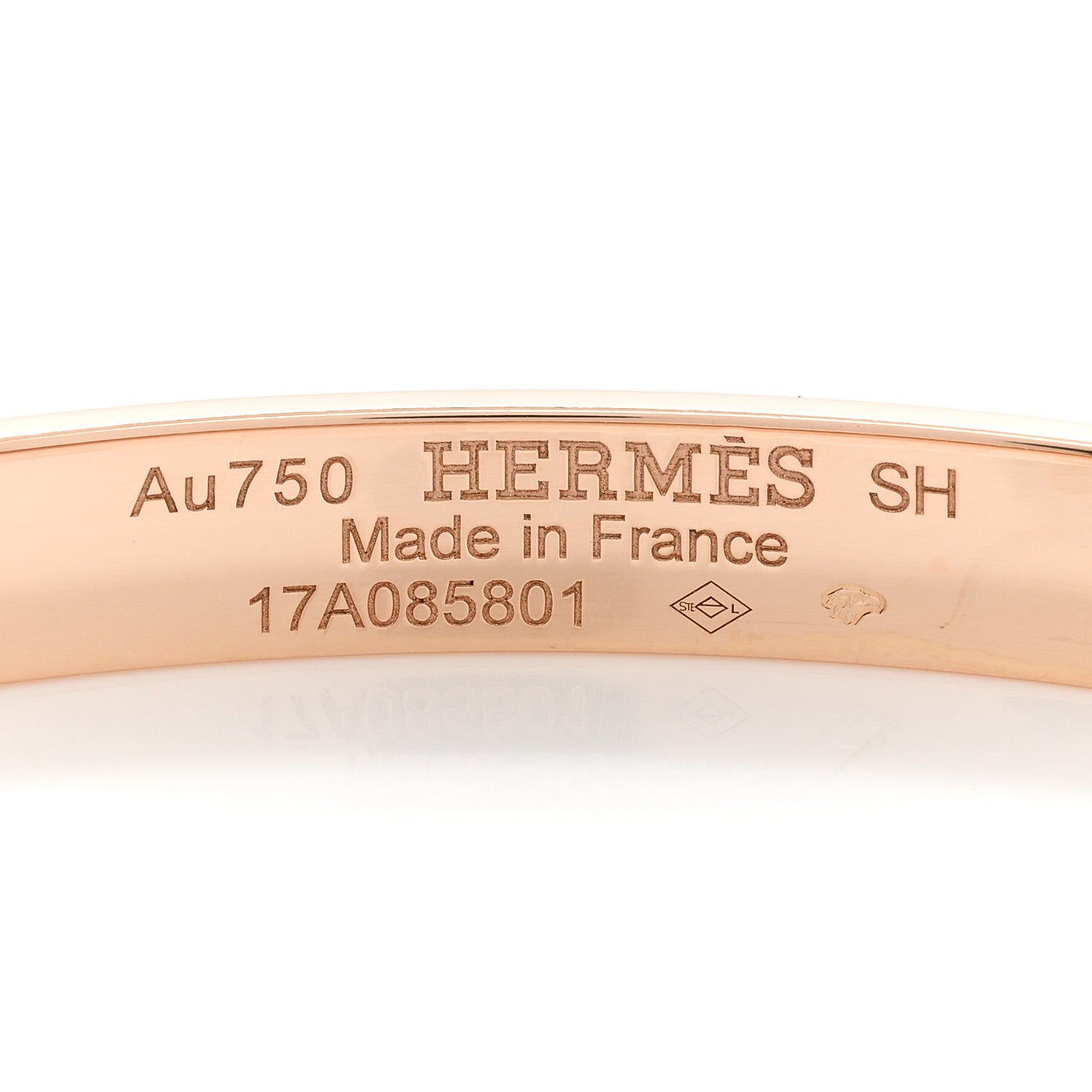 Hermes 18K Rose Gold Diamond PM Kelly Bracelet SH 3 of 3