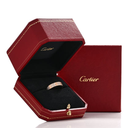 Cartier 18K Pink Gold Diamond 4mm LOVE Wedding Paved Band Ring 59 8.75 5 of 5