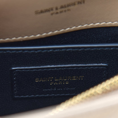 Saint Laurent Calfskin Y Quilted Monogram Small Loulou Chain Satchel Nude Powder 6 of 10