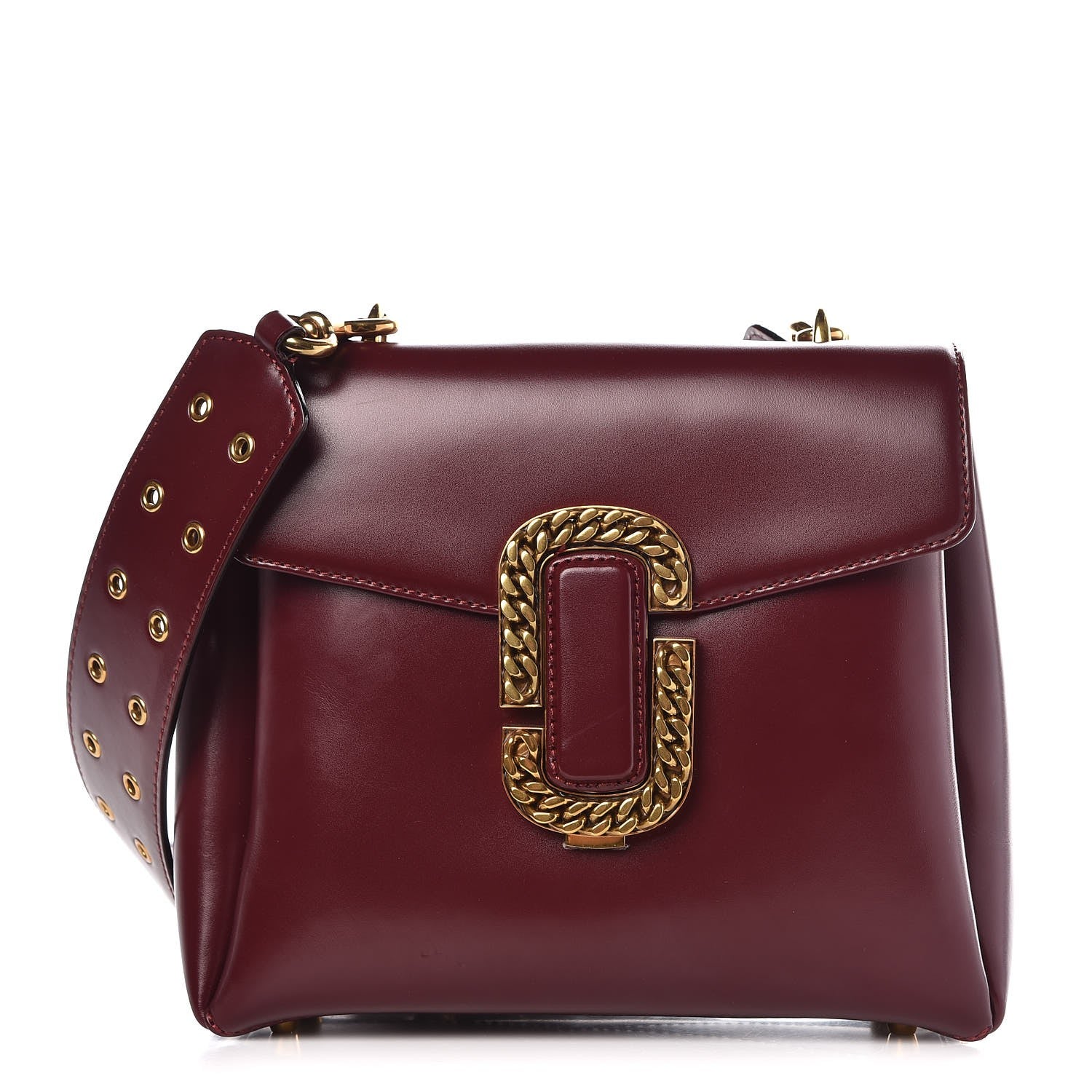 Marc Jacobs Calfskin St. Marc Shoulder Bag Burgundy 1 of 9