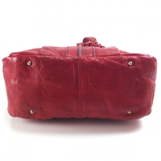Chloe Leather Heloise Satchel Red 4 of 11