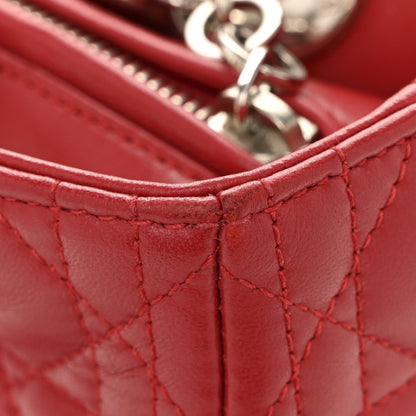 Christian Dior Lambskin Cannage Medium Lady Dior Red 12 of 13