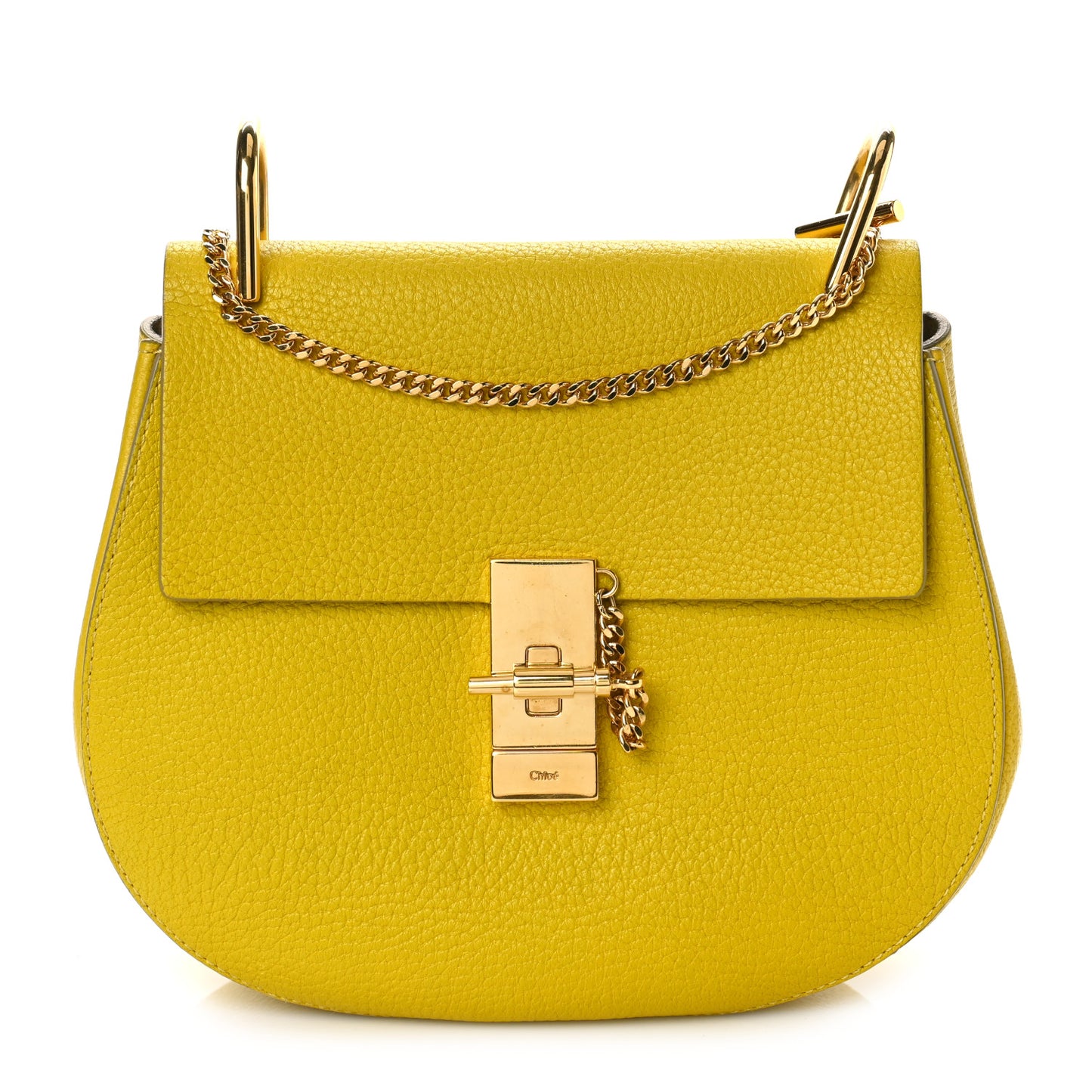 Grained Lambskin Drew Shoulder Bag Yellow