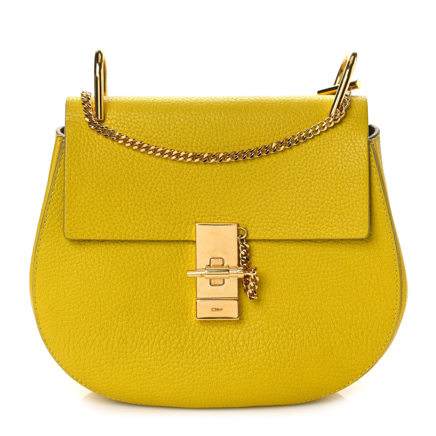 Chloe Grained Lambskin Drew Shoulder Bag Yellow 1 of 8