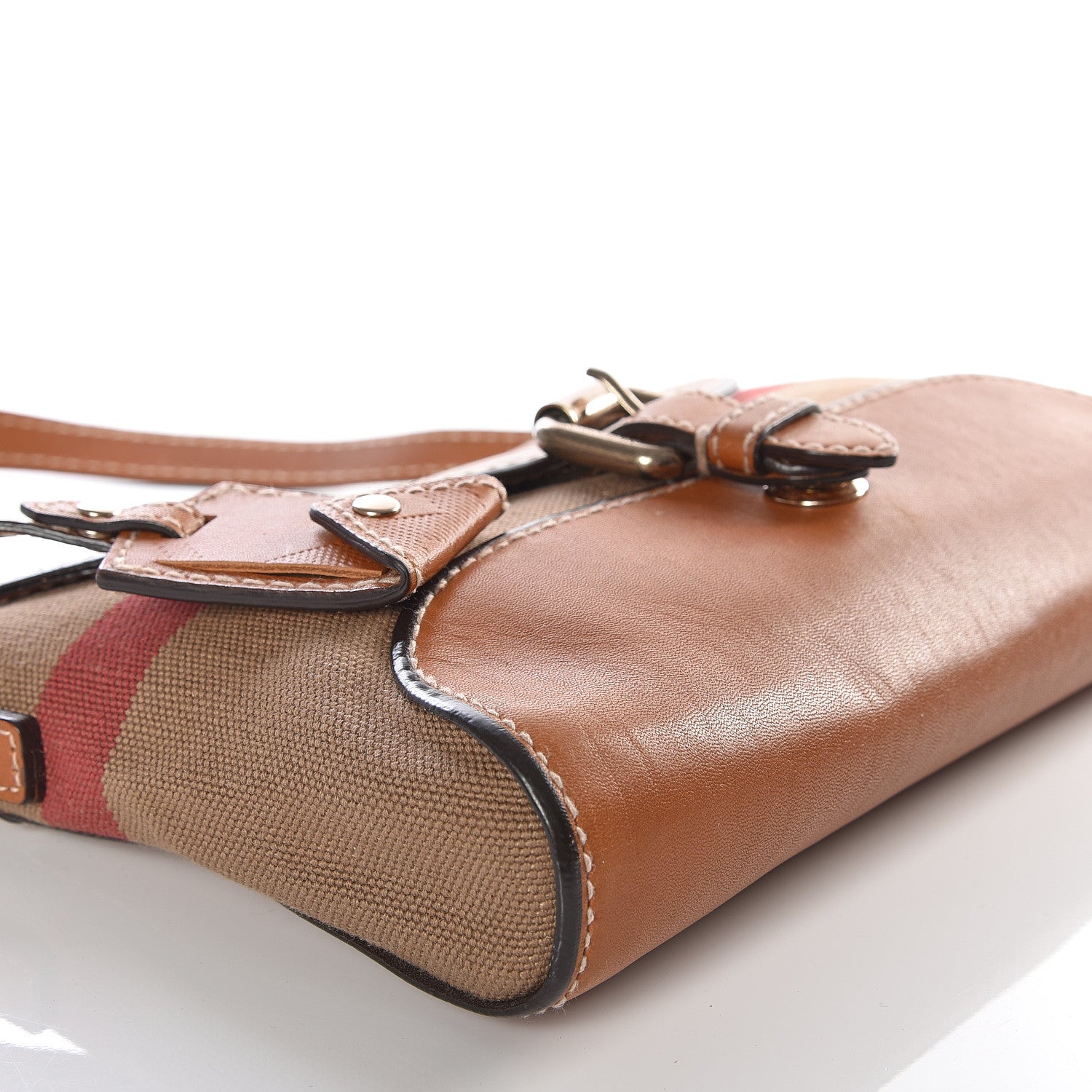 Burberry Canvas House Check Small Henham Crossbody Tan 5 of 11