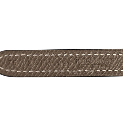 Hermes Epsom Swift Gourmette Equestre 13mm Belt 75 Black Etoupe 3 of 5