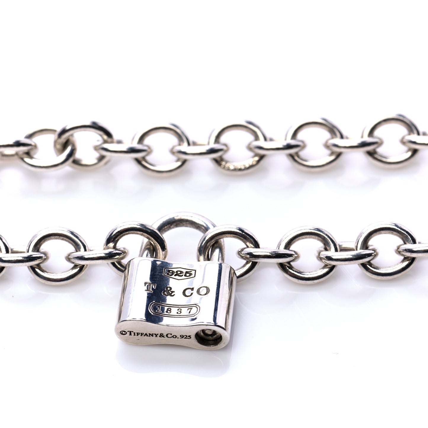 Sterling Silver 1837 Lock Charm Necklace
