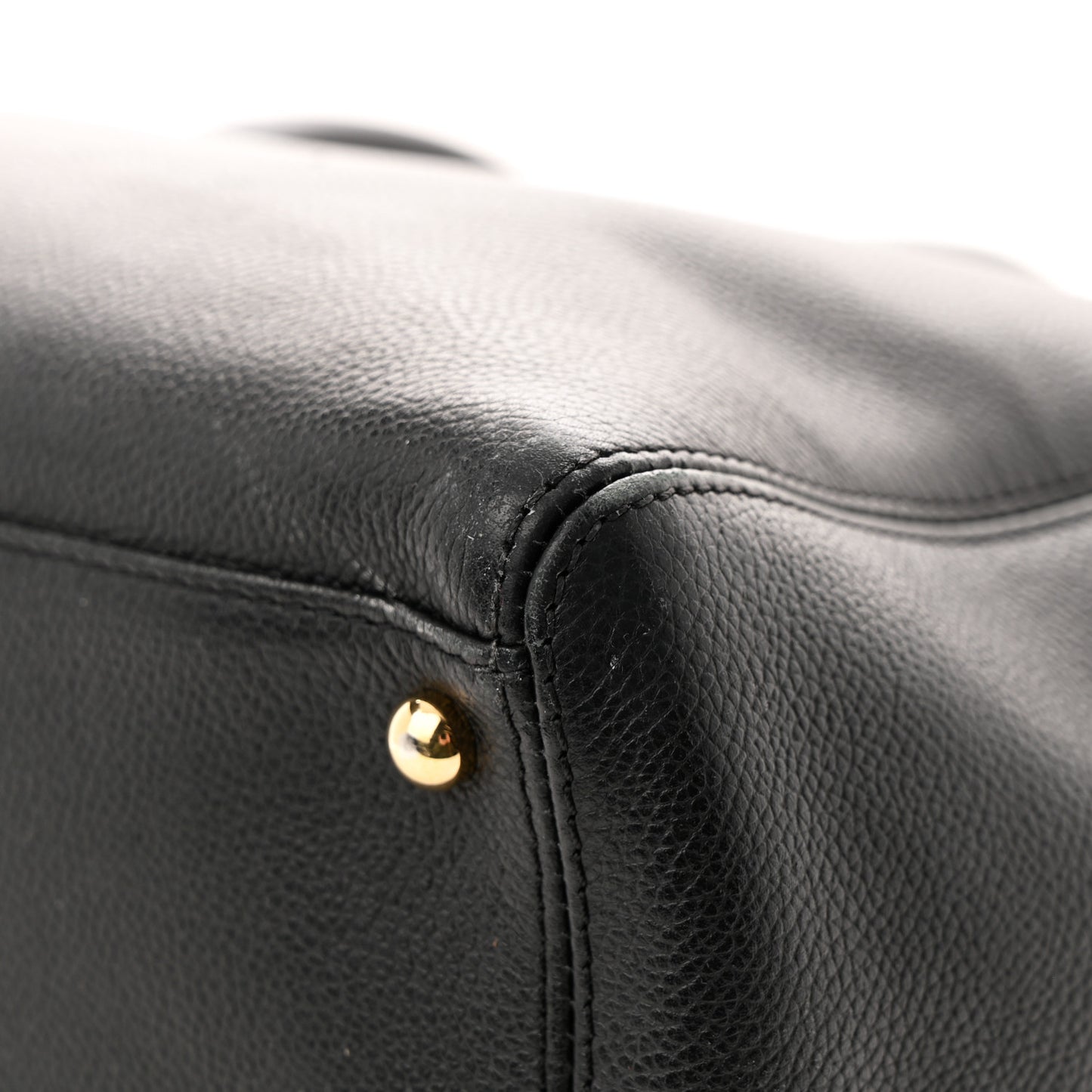 Calfskin Cerf Executive Shopper Tote Black