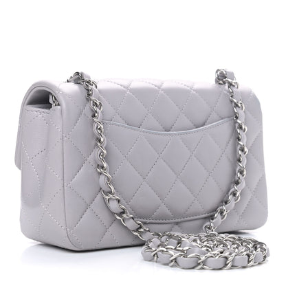 Chanel Lambskin Quilted Mini Rectangular Flap Grey 3 of 12