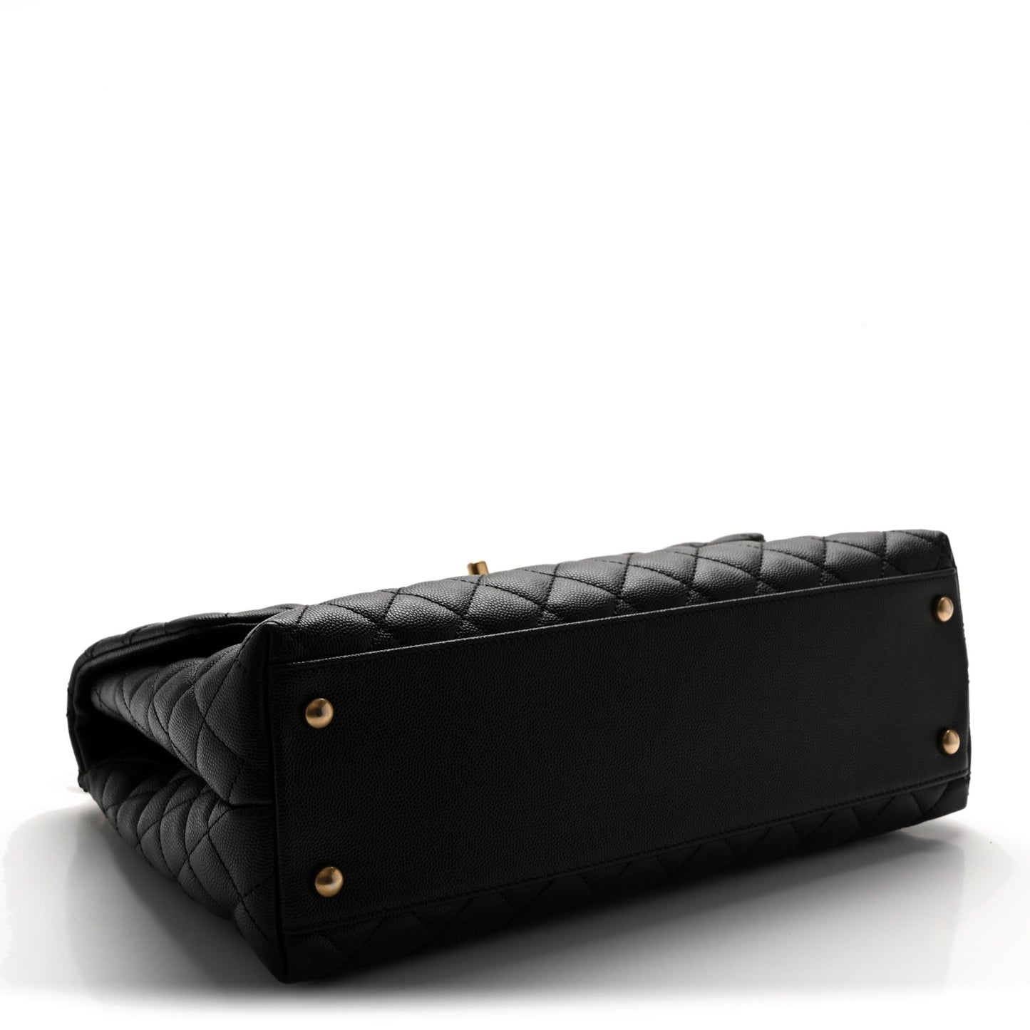 Caviar Quilted Medium Coco Handle Flap Black