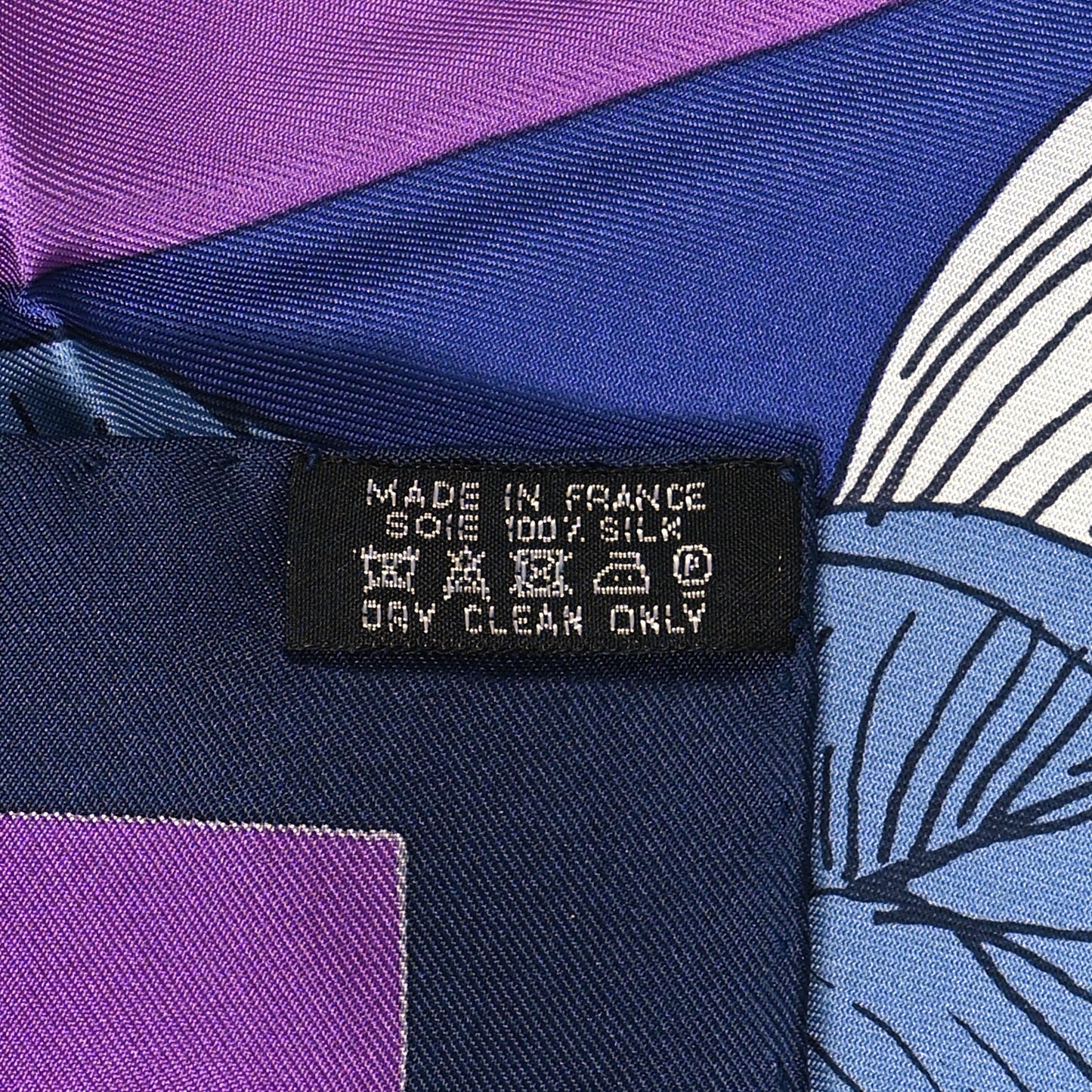 Silk Etude Pour Un Iris Arc En Ciel Scarf 90 Marine Parme Gris