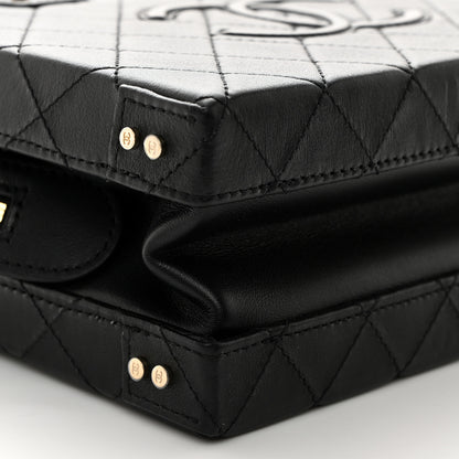 Chanel Calfskin Quilted Studded Square Vanity Case Black 9 of 10