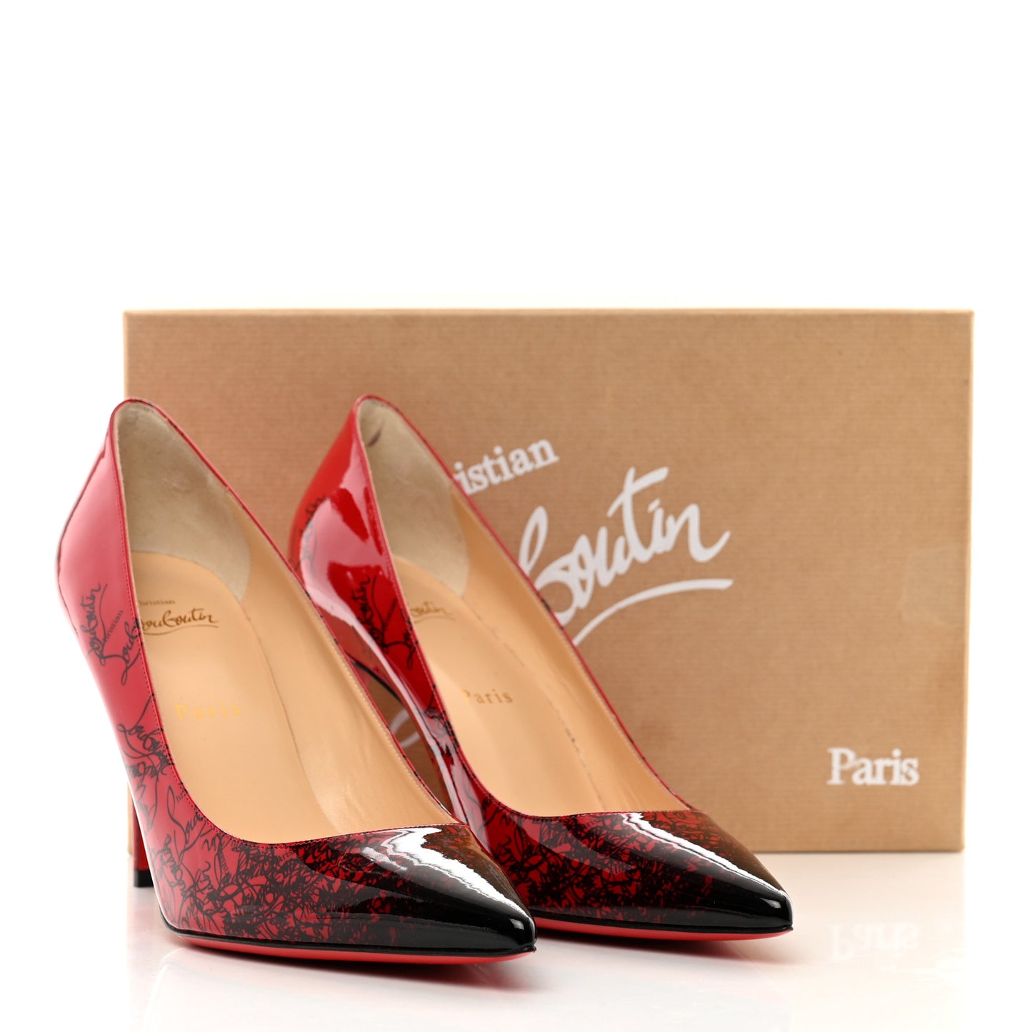 Patent Logo Degrade Decollete 554 85 Pumps 40 Black Loubi