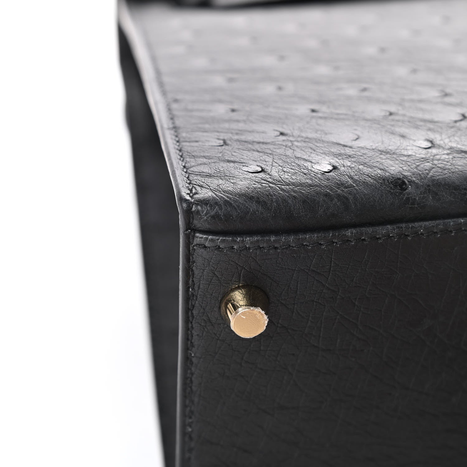 Hermes Ostrich Kelly Sellier 28 Black 11 of 13