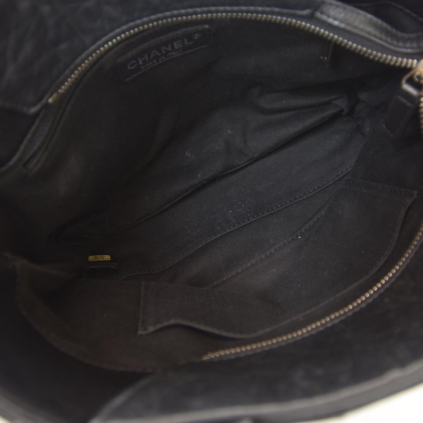 Calfskin Quilted Small Origami Tote Black