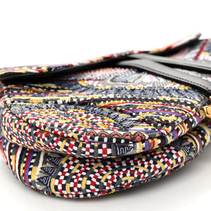 Christian Dior Canvas Embroidered Butterfly Saddle Bag Multicolor 8 of 9
