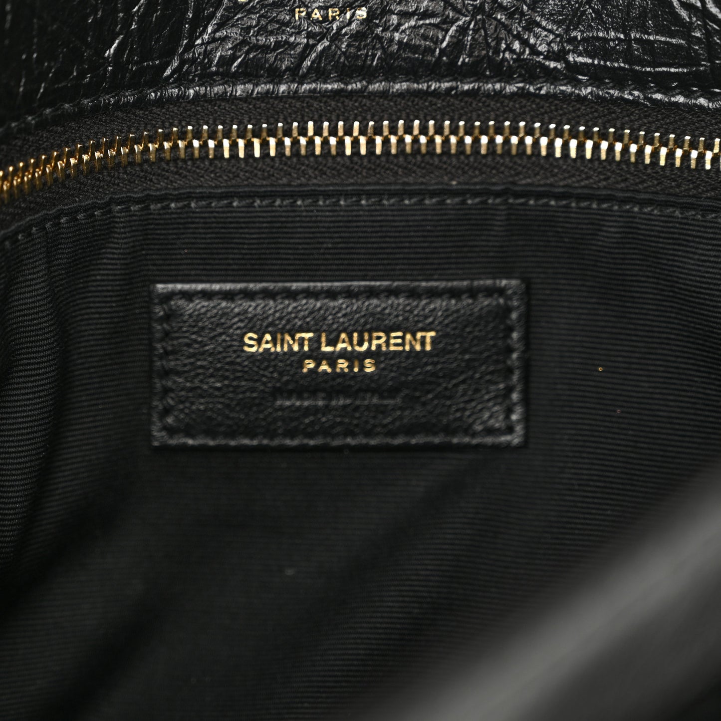 Crinkled Calfskin Matelasse Monogram Medium Niki Chain Satchel Black