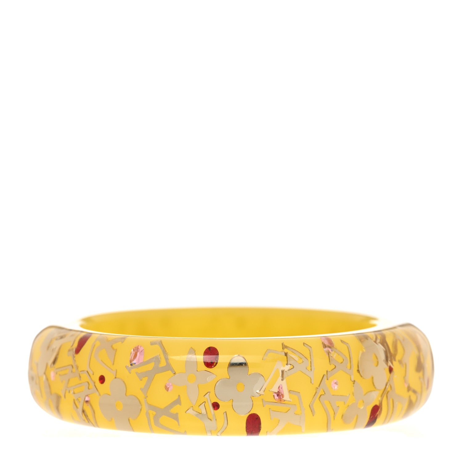 Louis Vuitton Resin Swarovski Medium Inclusion Bracelet GM Yellow 1 of 5