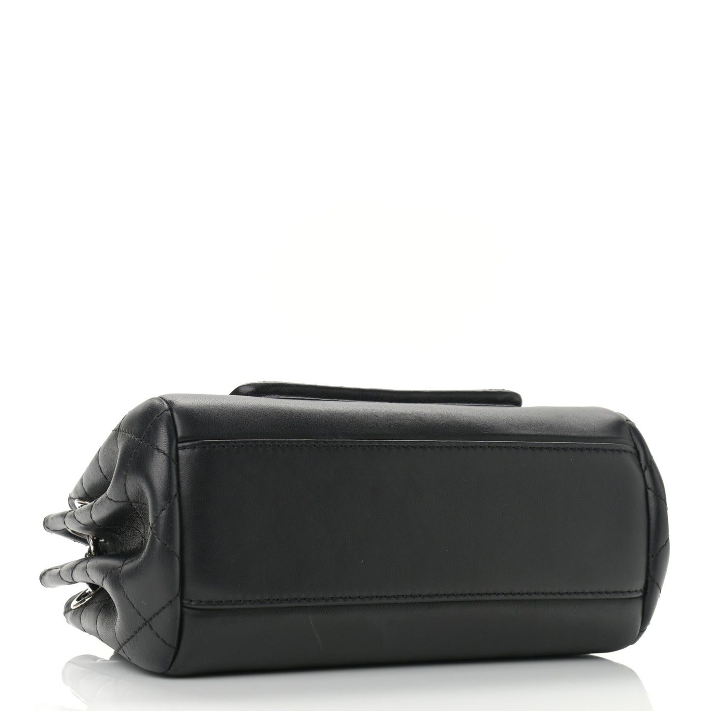 Lambskin Quilted CC Small Accordion Shopping Bag Black