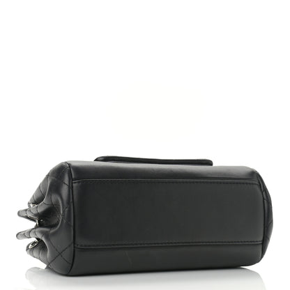 Chanel Lambskin Quilted CC Small Accordion Shopping Bag Black 3 of 10