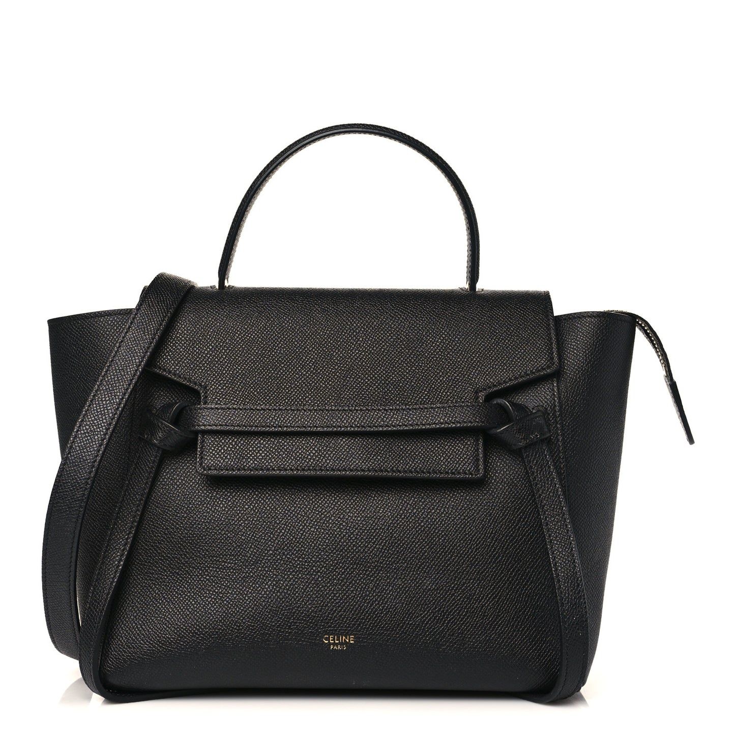 Grained Calfskin Micro Belt Bag Black