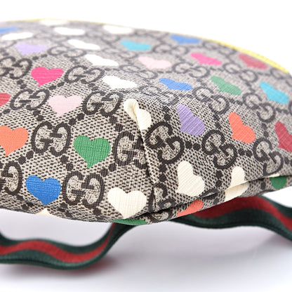 Gucci Soft GG Supreme Monogram Hearts Web Childrens Belt Bag Beige Ebony Multicolor Freesia 9 of 9