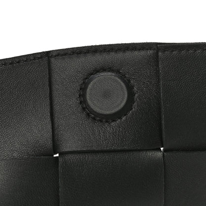 Bottega Veneta Lambskin Maxi Intrecciato Cassette Crossbody Bag Black 9 of 12