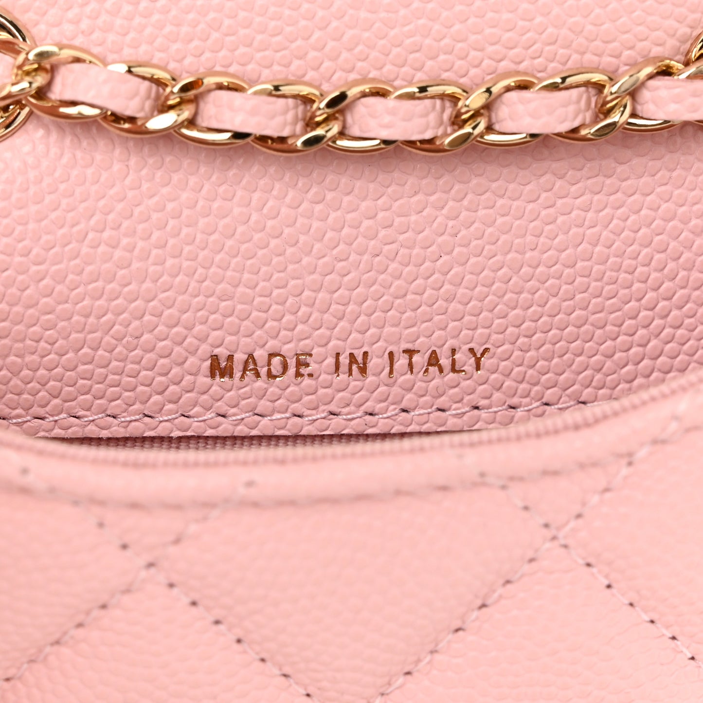 Caviar Quilted Mini Chain Belt Bag Light Pink