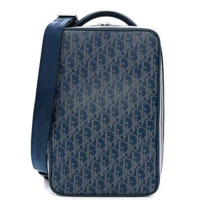 Christian Dior Calfskin Perforated Oblique Galaxy Marsupio World Tour Pelle Sling Navy Blue 1 of 10