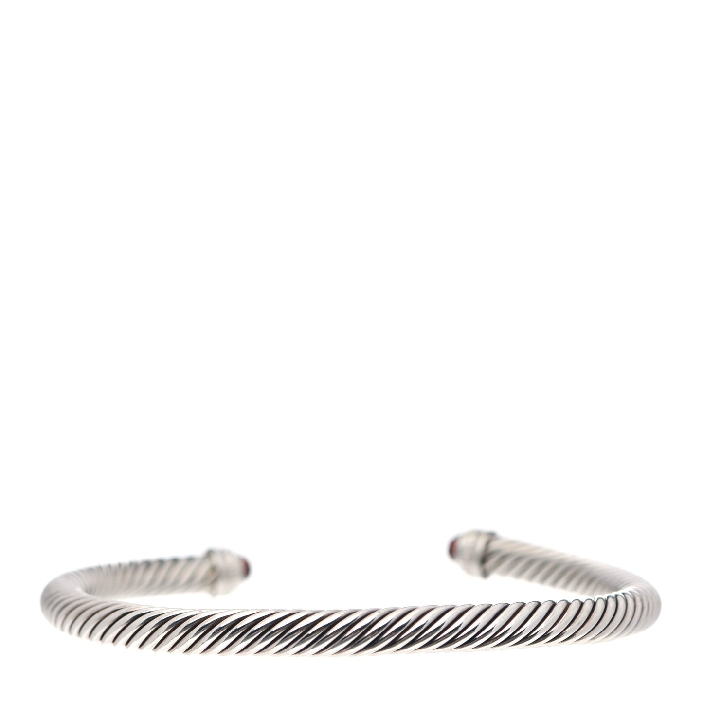 Sterling Silver Diamond Garnet 5mm Cable Classics Bracelet