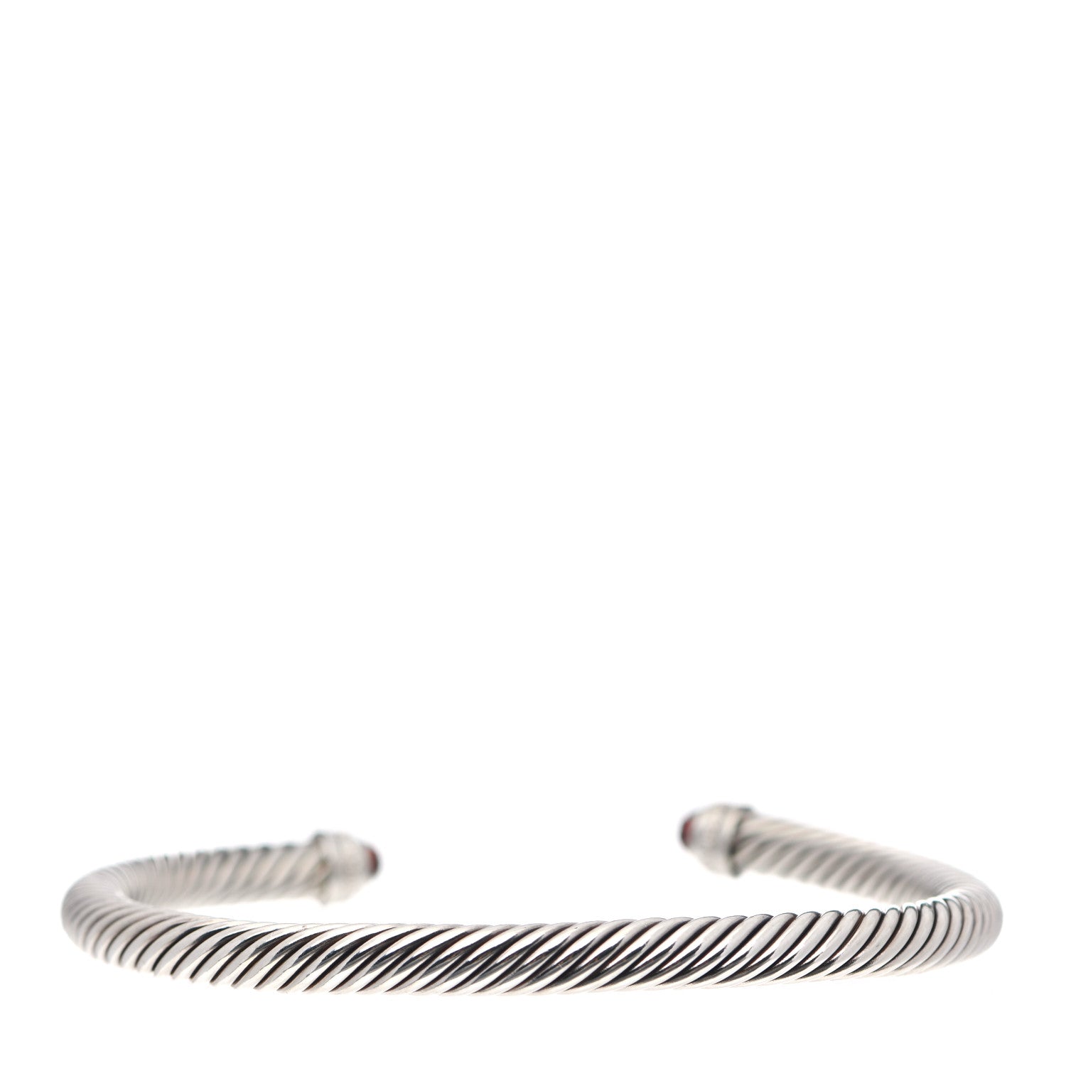 David Yurman Sterling Silver Diamond Garnet 5mm Cable Classics Bracelet 2 of 4