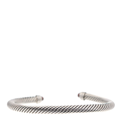 David Yurman Sterling Silver Diamond Garnet 5mm Cable Classics Bracelet 2 of 4