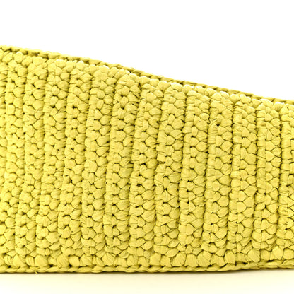 Prada Yarn Raffia Effect Crochet Triangle Shoulder Bag Giallo 9 of 10