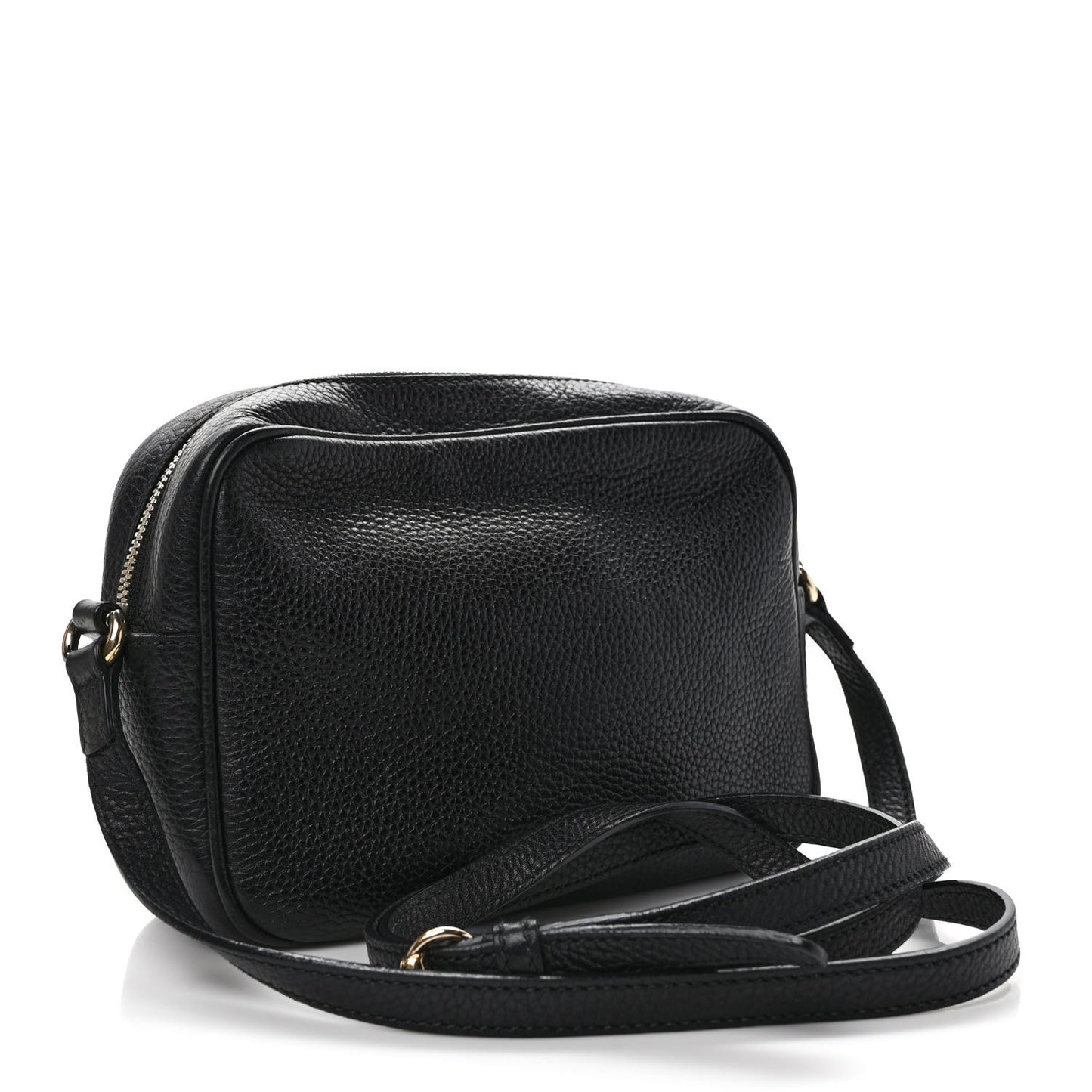 Pebbled Calfskin Small Soho Disco Bag Black