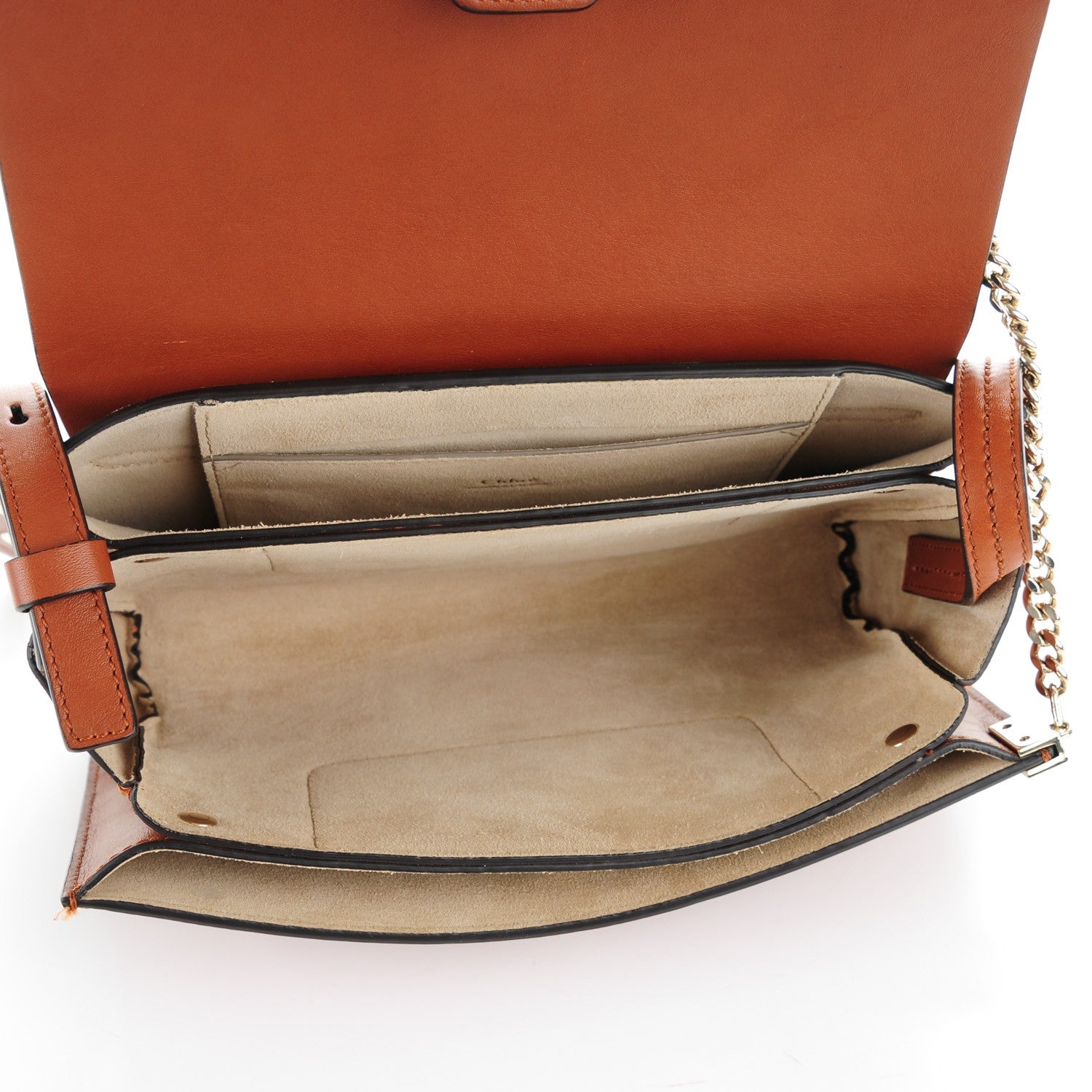 Chloe Suede Calfskin Small Faye Shoulder Bag Tobacco 5 of 7