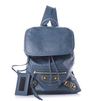 Balenciaga Agneau Gold Metallic Edge Hardware Backpack Bleu Abysse 1 of 10