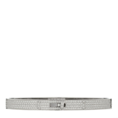 Hermes 18K White Gold Diamond Kelly Full Pave Bracelet SH 1 of 4