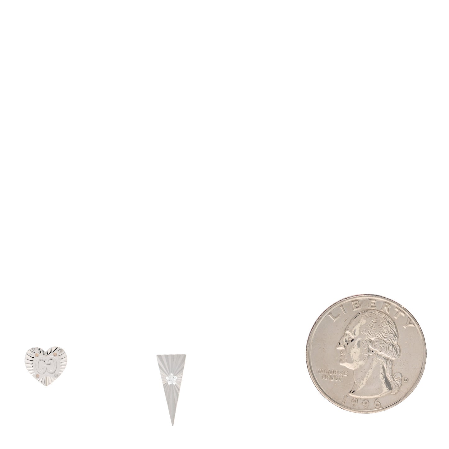 18K White Gold Diamond Icon Asymmetric Stud Earrings