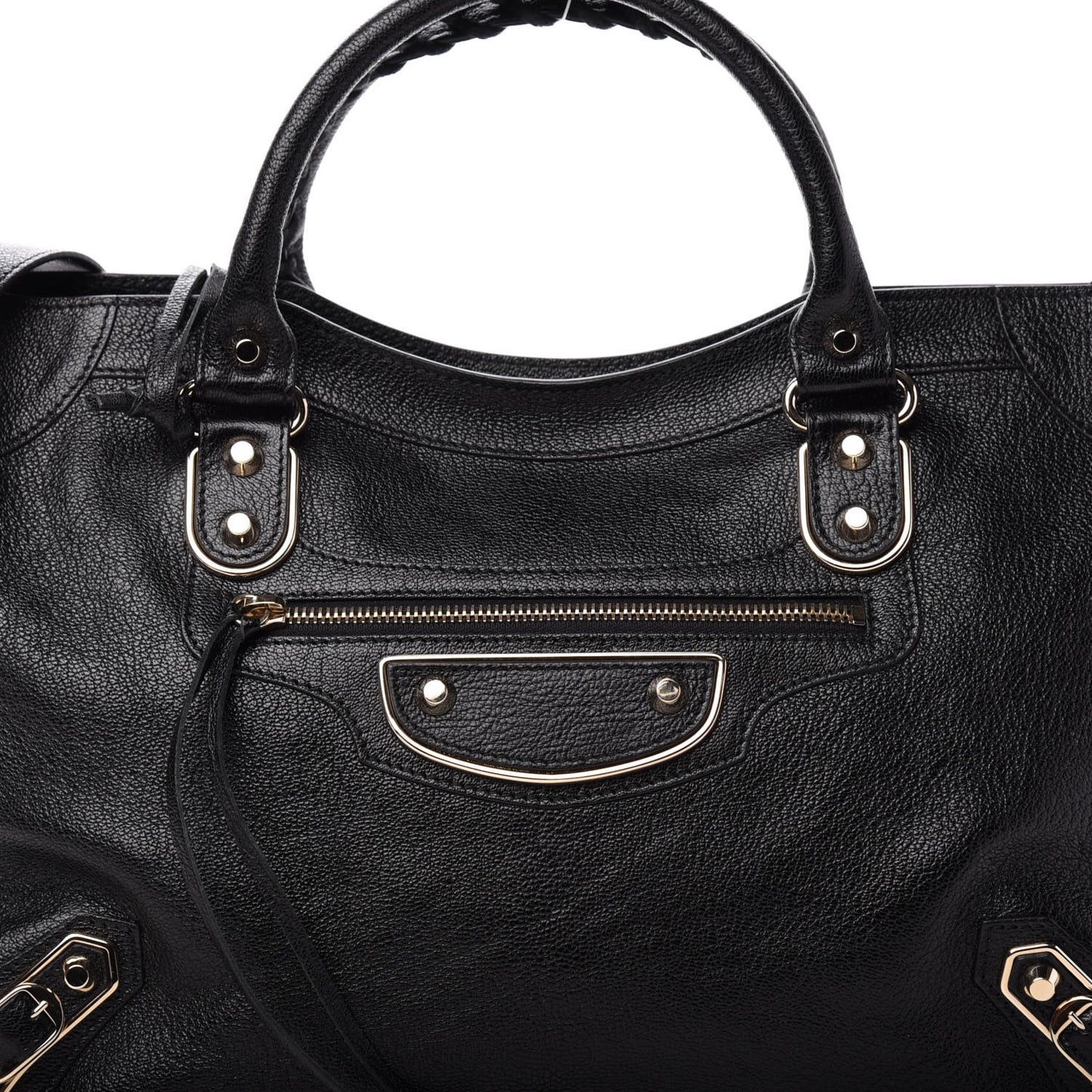 Chevre Gold Metallic Edge Hardware City Black