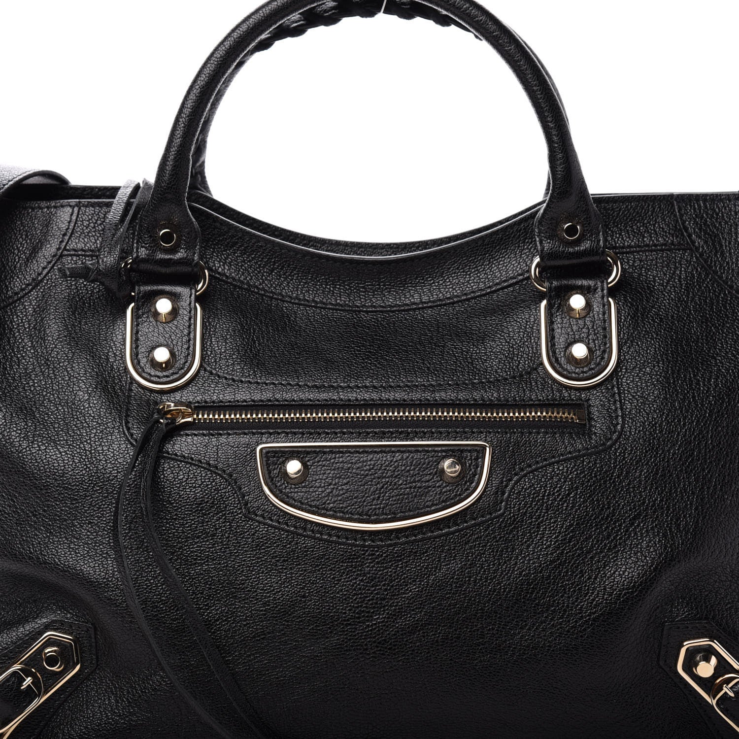 Balenciaga Chevre Gold Metallic Edge Hardware City Black 13 of 13