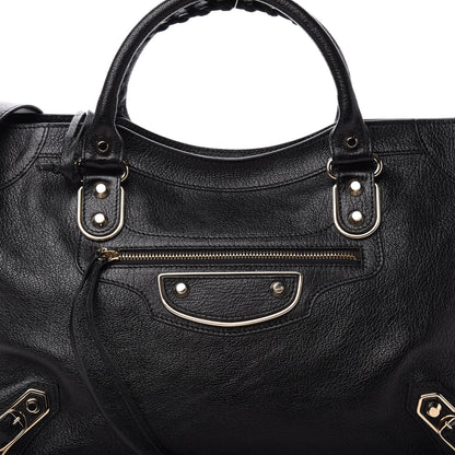 Balenciaga Chevre Gold Metallic Edge Hardware City Black 13 of 13