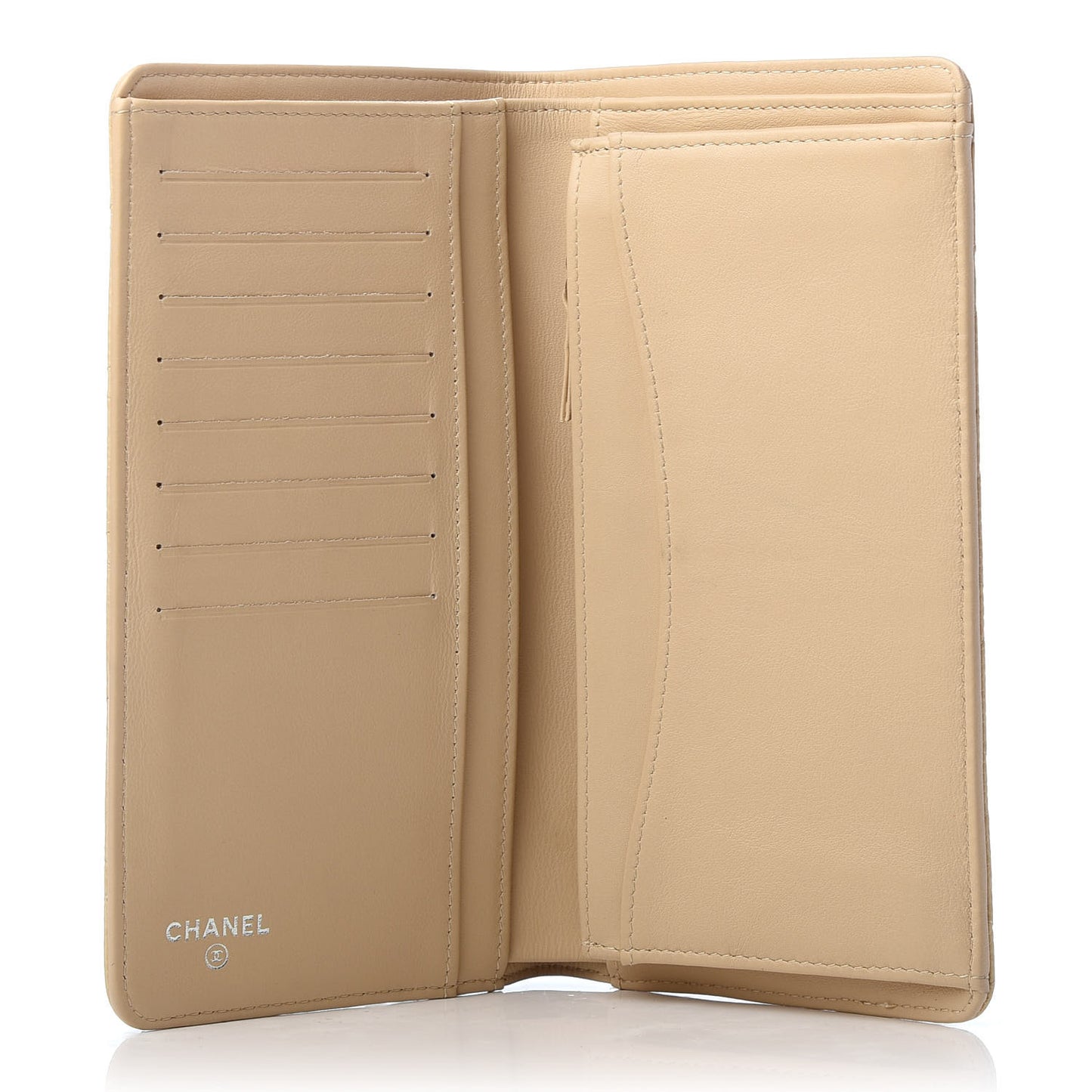 Caviar Quilted Yen Wallet Beige