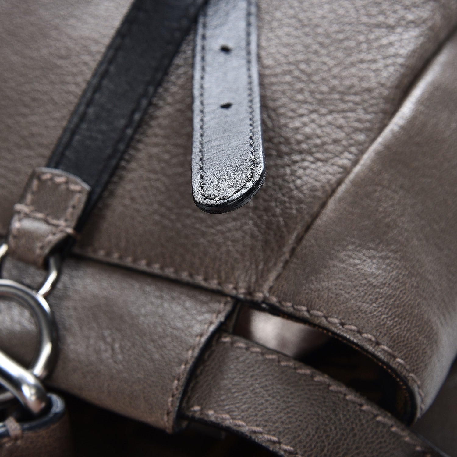 Fendi Goatskin Zucca Large Peekaboo Iconic Satchel Taupe Tobacco Moro 8 of 14